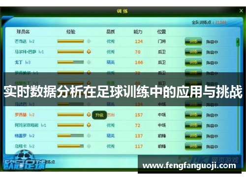 实时数据分析在足球训练中的应用与挑战